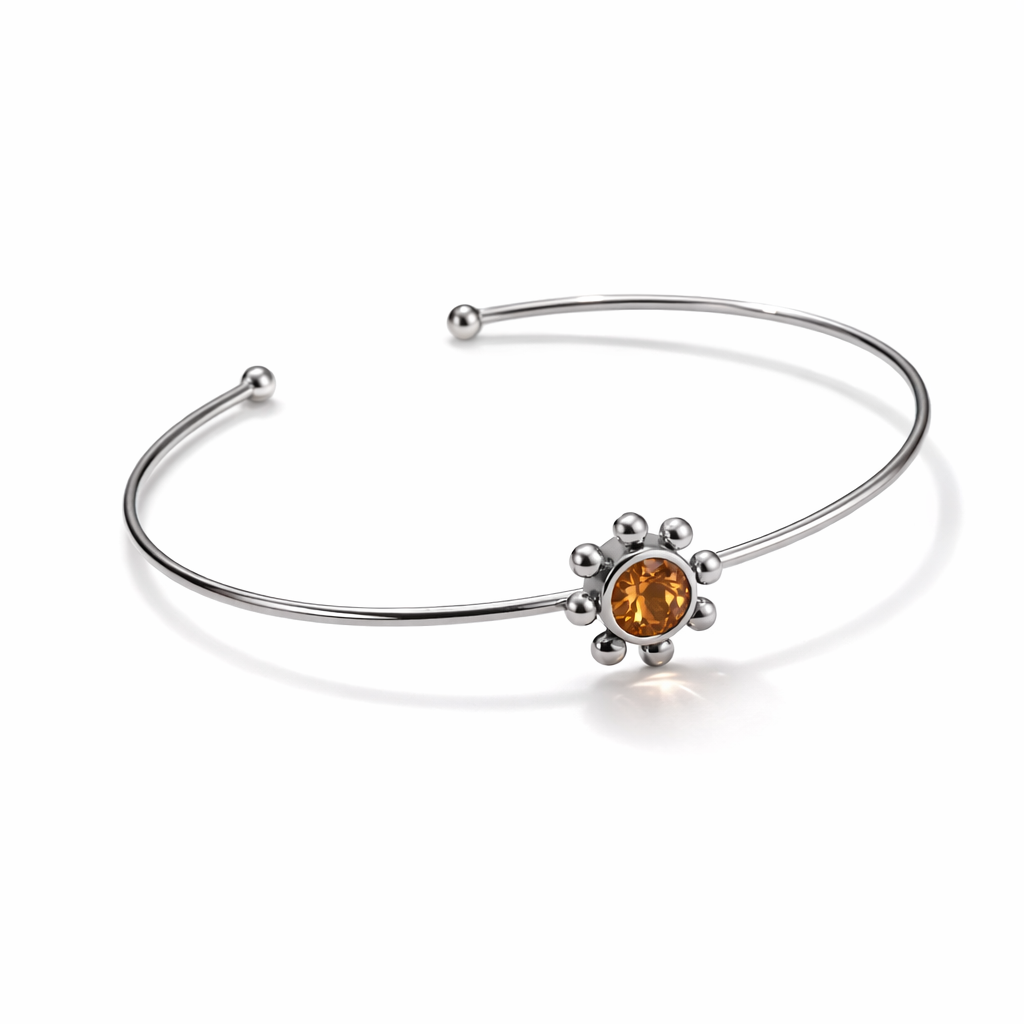 FLOWER CRYSTAL SILVER SPARK CHOKER