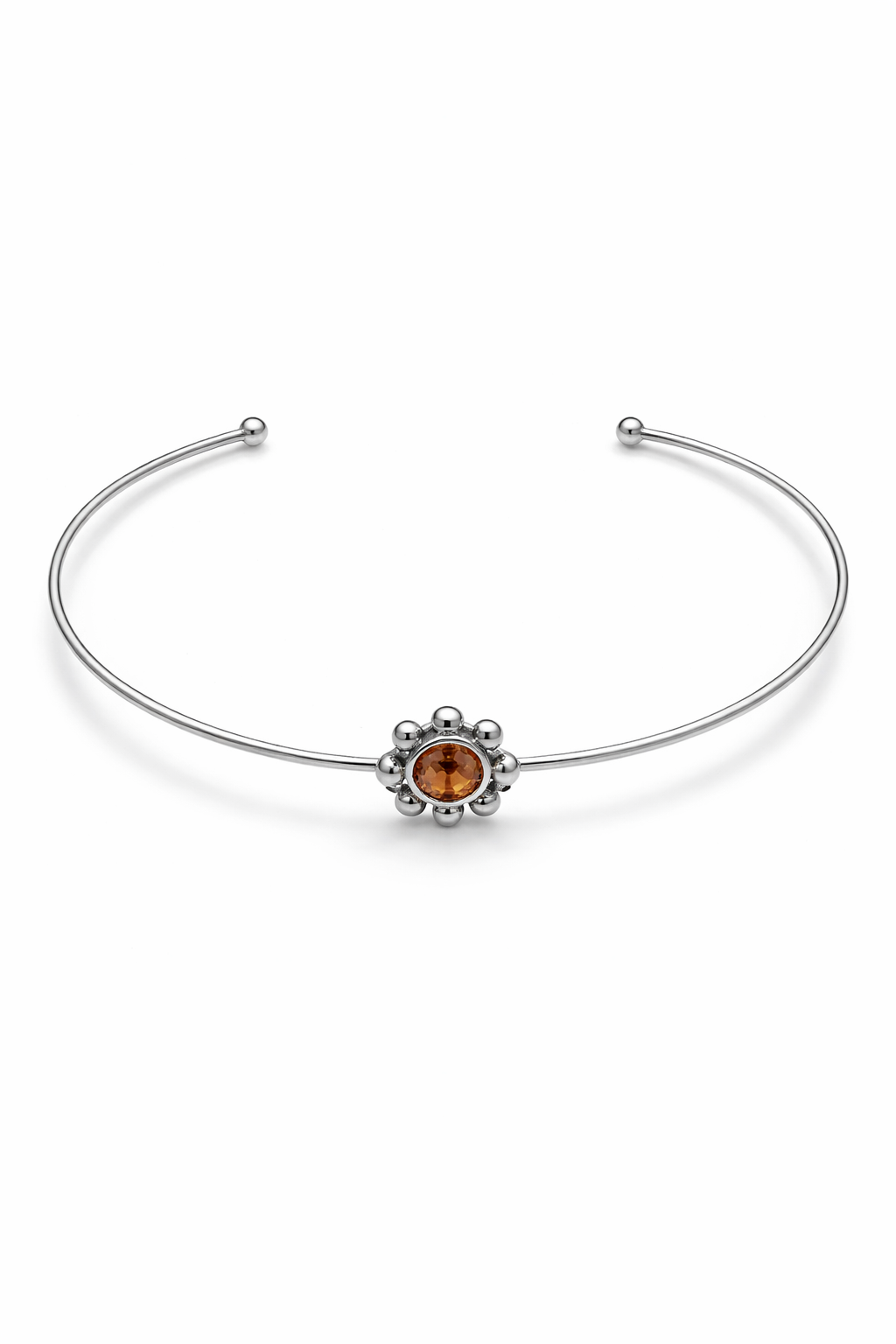FLOWER CRYSTAL SILVER SPARK CHOKER