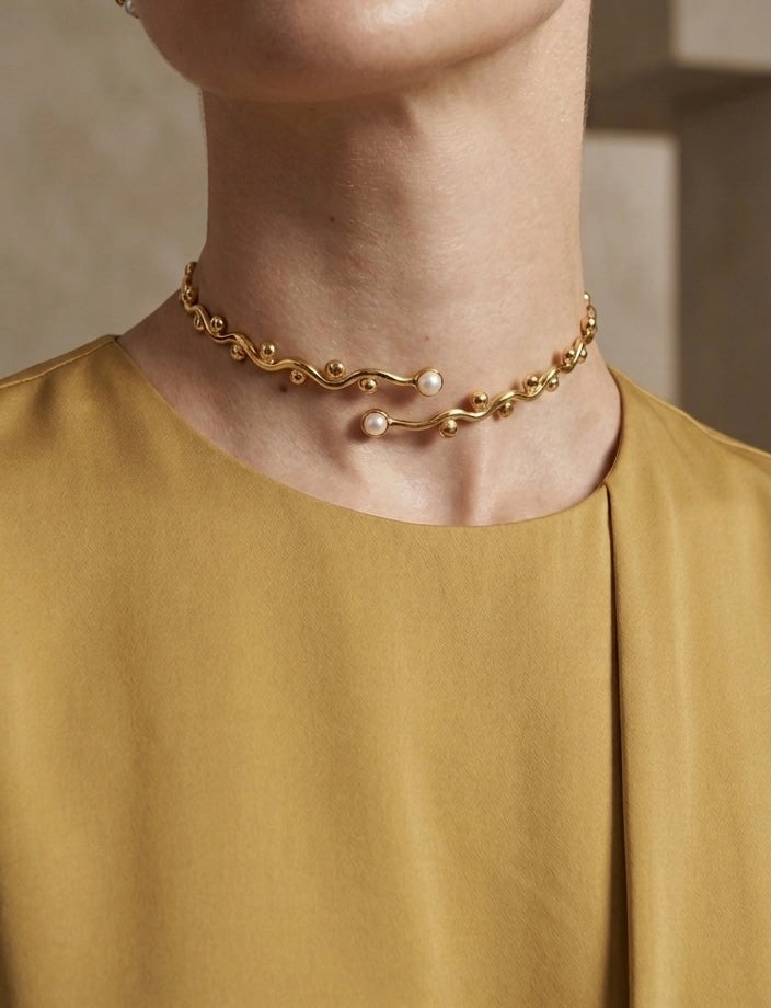 CURVEZ DOUBLE PEARL CHOKER