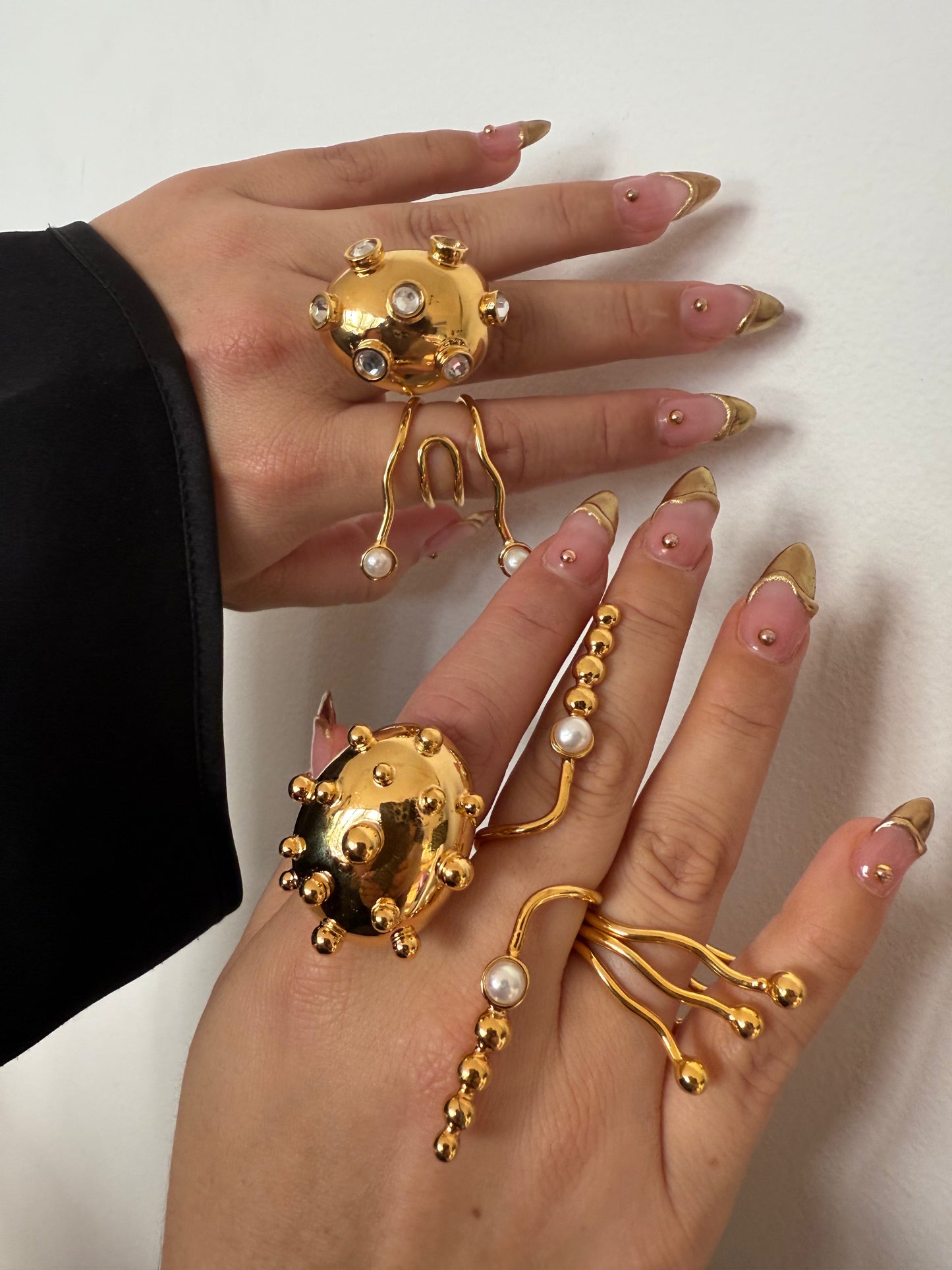 CURVEZ SPIRAL DUO PEARL RING