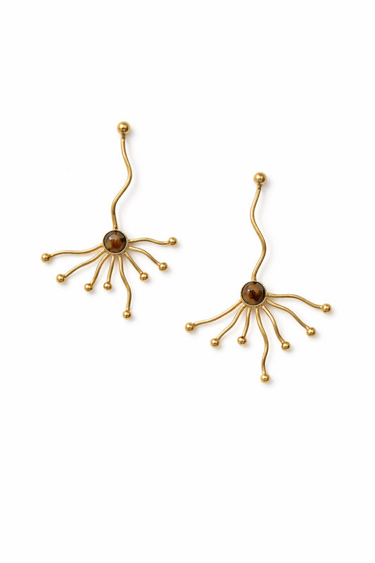 PENACHO EARRINGS (TIGER EYE)