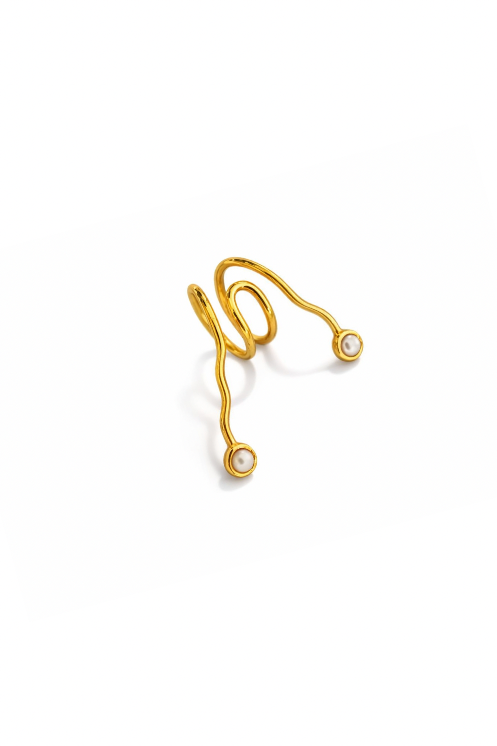 CURVEZ SPIRAL DUO PEARL RING